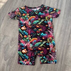 Colorful Underwater bamboo Print Romper